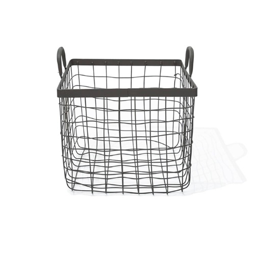 square basket with handle medium