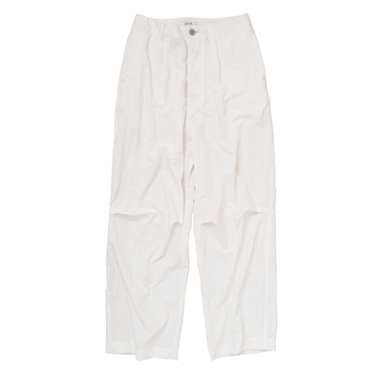 crisp nylon wide pants off white