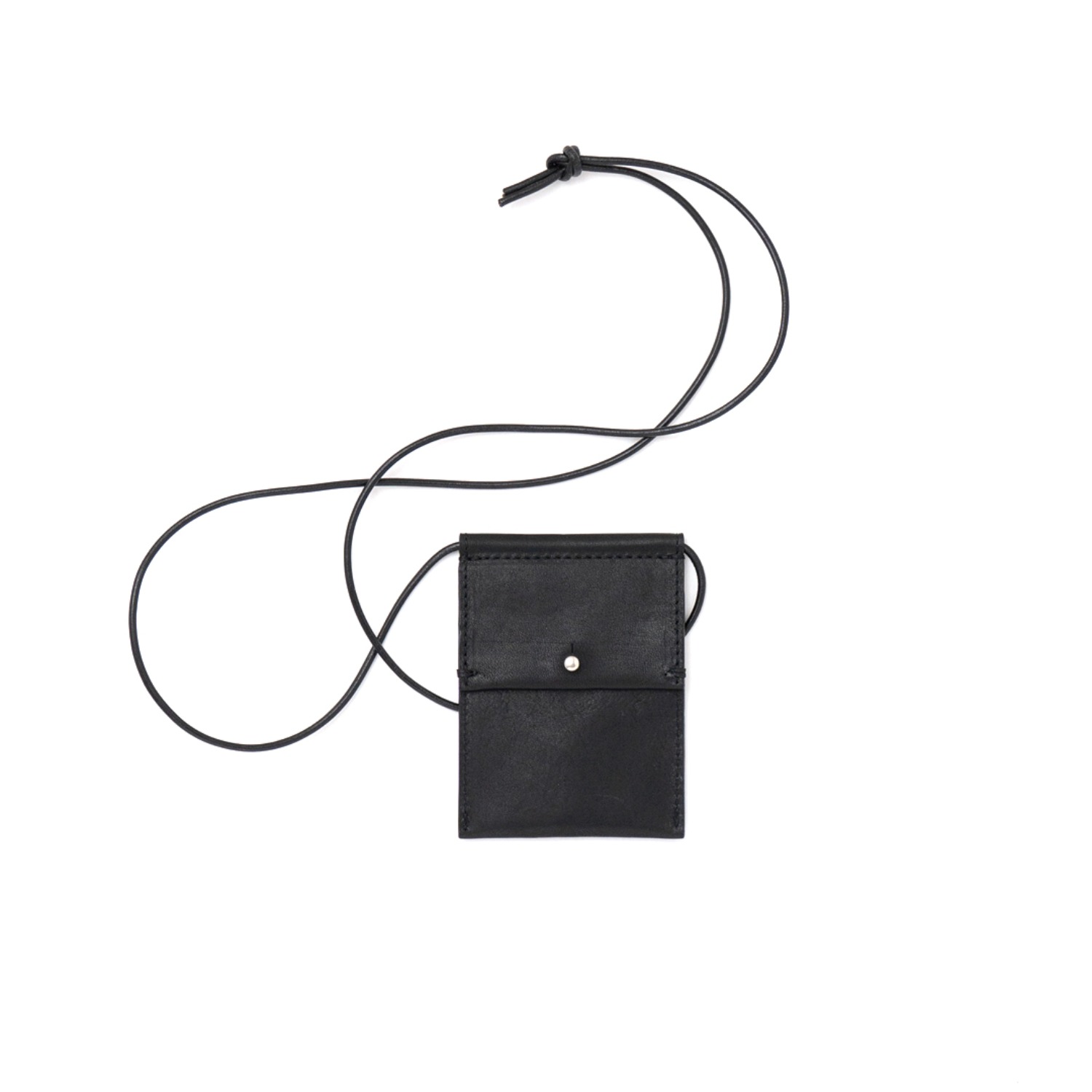 square leather pouch black