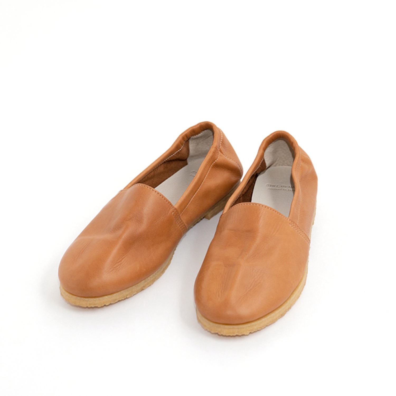 leather slip on shoes camel
