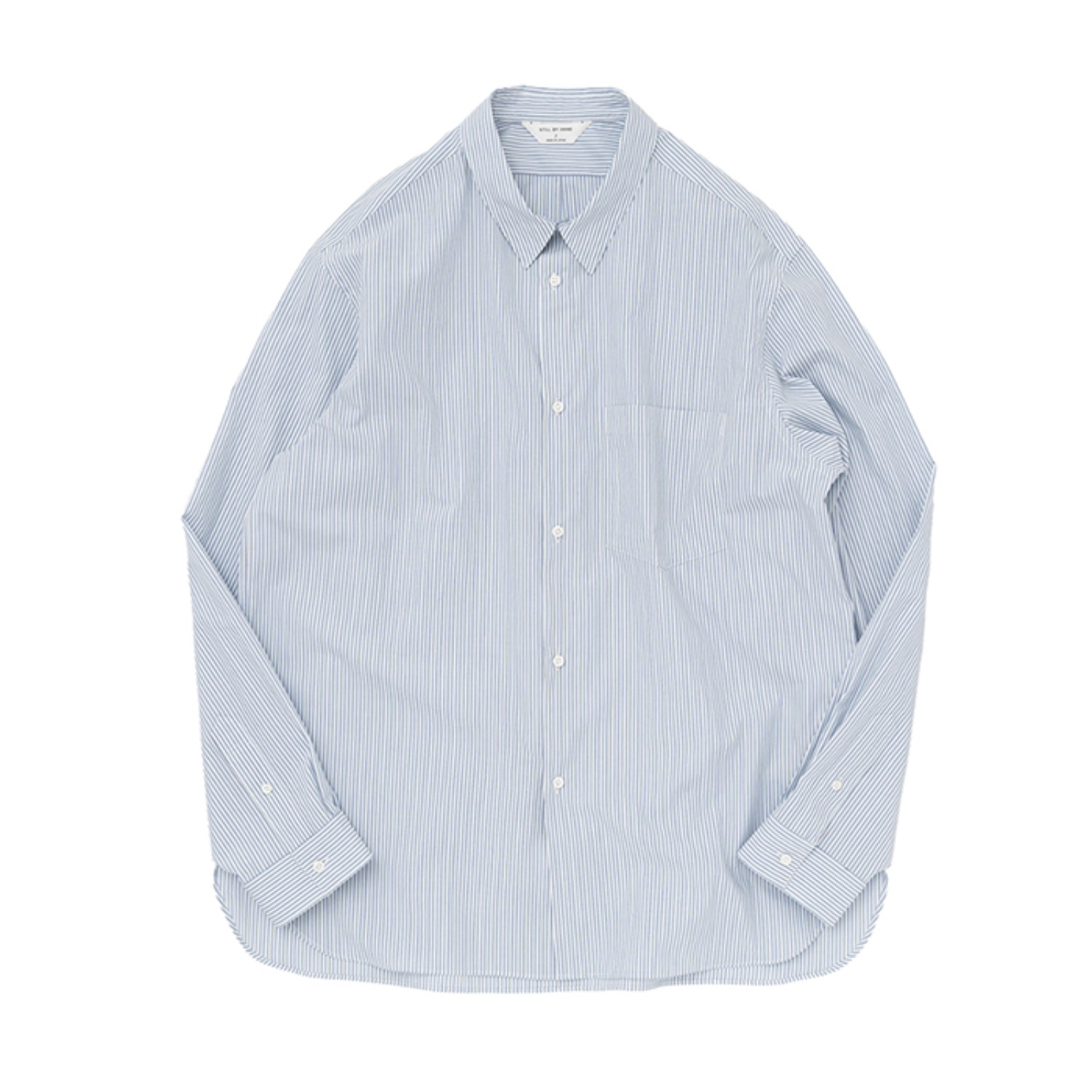 Regular collar shirt blue stripe