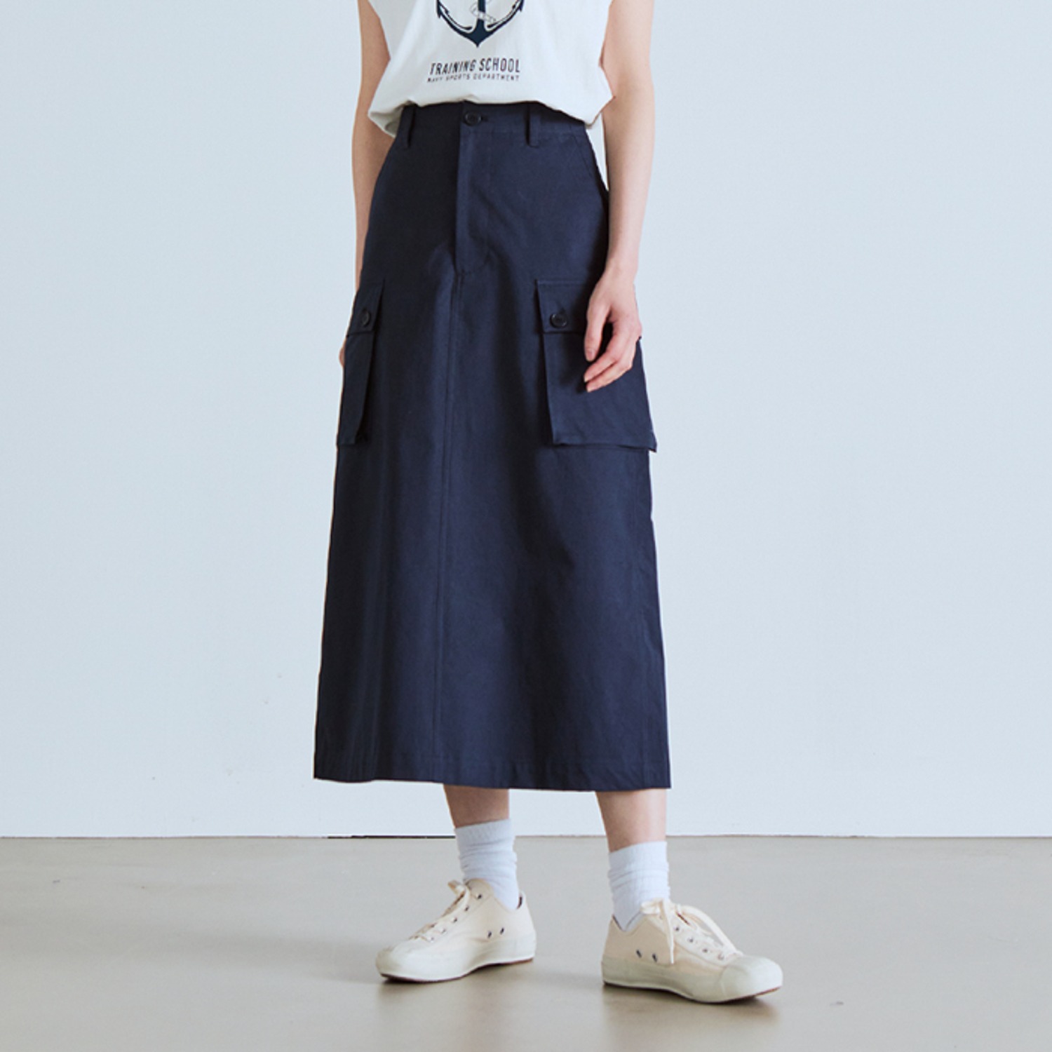 cargo long skirt(womens) navy