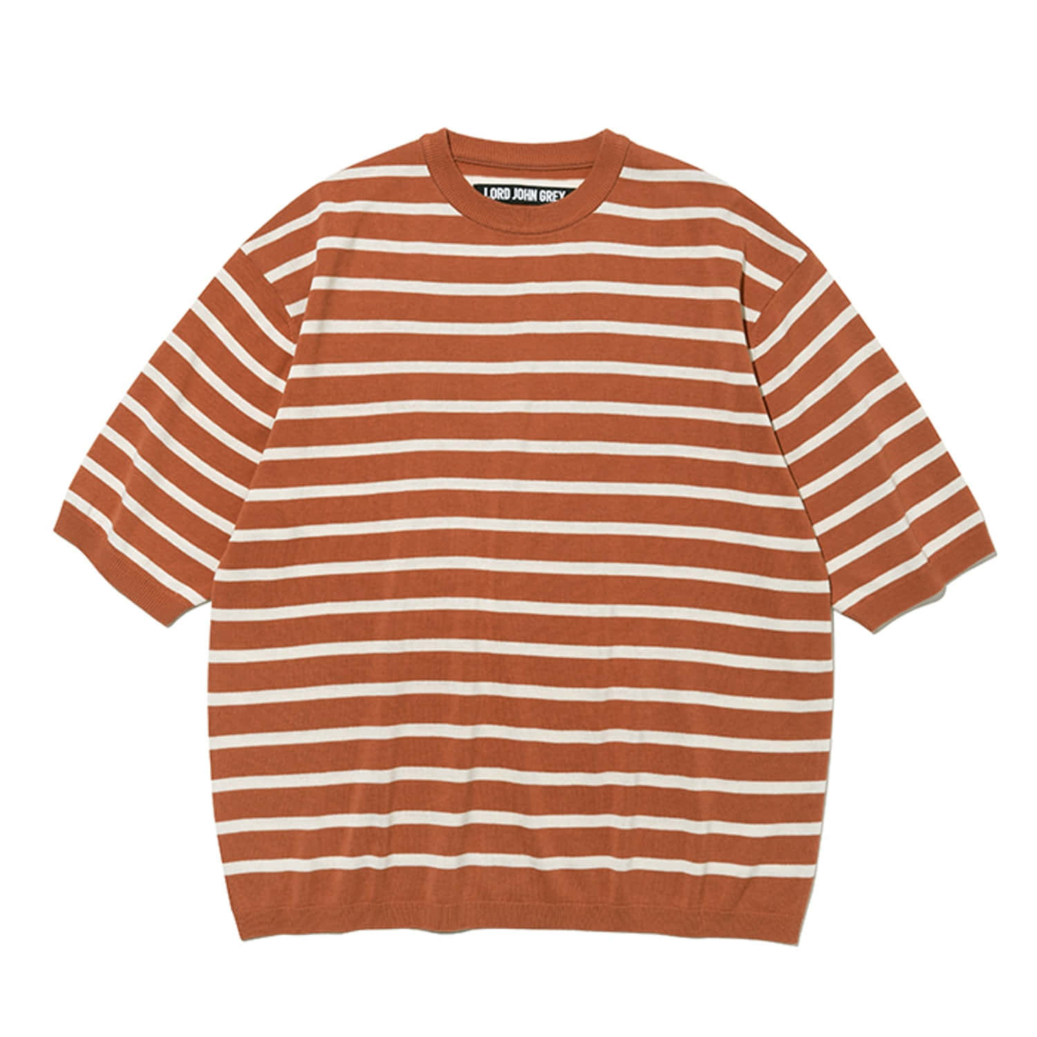 stripe crewneck knit orange